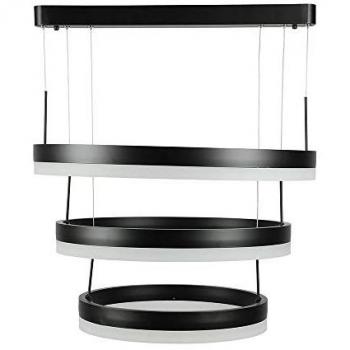 Lámpara de Techo LED Regulable 82W con 3 Círculos en Metal Negro 3000K