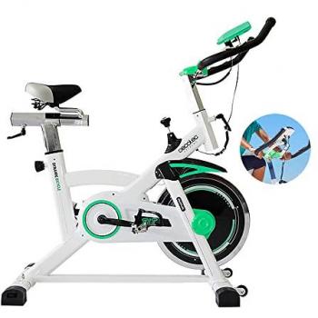 Bicicleta Indoor Profesional Extreme X con Volante de Inercia de 16 Kg, Niveles de Resistencia Variable, Pulsómetro, Manillar y Sillín Regulable, Pantalla LCD y Ruedas de Transporte