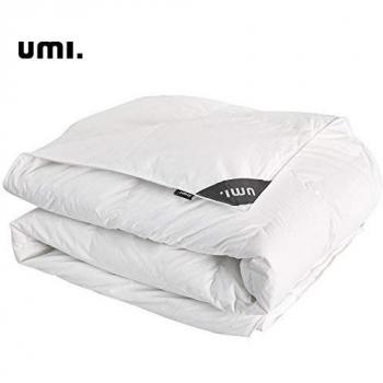 Umi. Essentials - Edredón nórdico de plumas y plumón de ganso blanco extracálido para todas las estaciones, Cama 80, 135 x 200cm, blanco，420 gr/m²