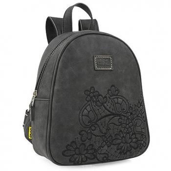 Mochila Bolso Casual Mujer Lois - Antirrobo, Polipiel, Pequeña, Antracita