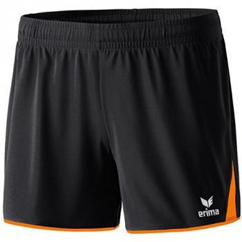 erima Classic 5 Cubos Pantalón Corto, Mujer, Negro/Naranja, 34