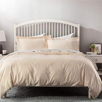 Bedsure Funda Nordica Cama 150/135 Beige - Juego de Funda Edredón 150x200 con 2 Fundas de Almohada 40x75cm de Microfibra Reversible y Suave, 220x230 cm