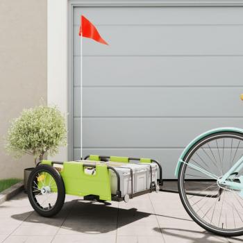 Remolque de carga para bicicleta hierro y tela Oxford verde