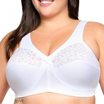 Glamorise MagicLift Cotton Wireless Support Bra - White 38-B