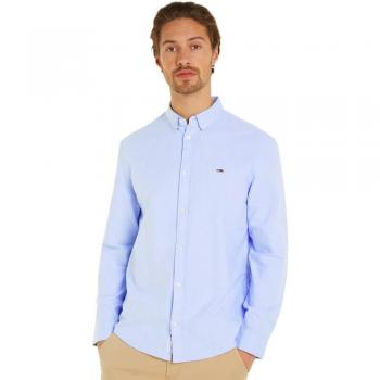 Tommy Jeans Men's Long Sleeve Oxford Shirt - Moderate Blue - L