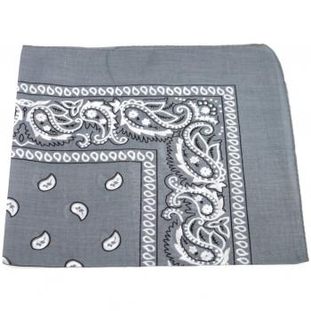 Pañuelo de cachemira, para hombre o mujer, para la cabeza o el cuello, 100 % algodón Gris gris Talla única