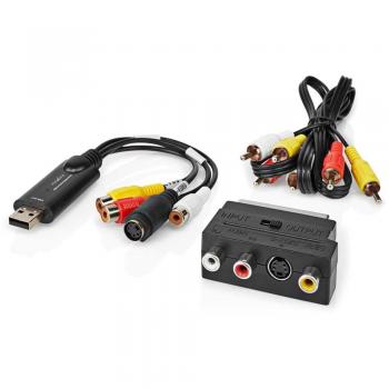 Videograbber USB 2.0 Nedis 480p con cable A/V Scart para conversión de video analógico a digital