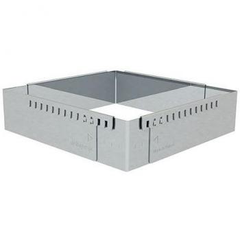 Molde cuadrado ajustable de acero inoxidable De Buyer 20-37 cm
