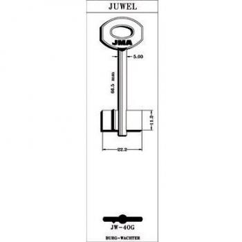 LLAVE EN BRUTO GORJA LATON JW40G