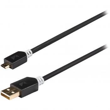 Cable USB 2.0 König, Gris, 3 metros, USB A macho - Micro B macho