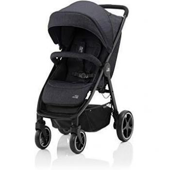 BRITAX RÖMER Carrito Bebe B-AGILE M Compacto y Plegable con una Mano Niños de 0 a 22 kg desde el Nacimiento hasta los 4 Años, Black Shadow