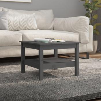Mesa baja de centro gris 55x55x40 cm de madera maciza de pino