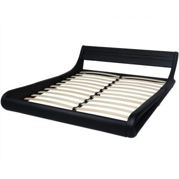 vidaXL Estructura de Cama con LED 180x200 cm Cuero Artificial Negro