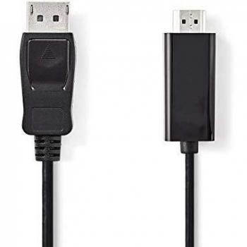 Cable DisplayPort a HDMI 2m - Conector Macho a Macho - Negro - Soporta 4K@30Hz