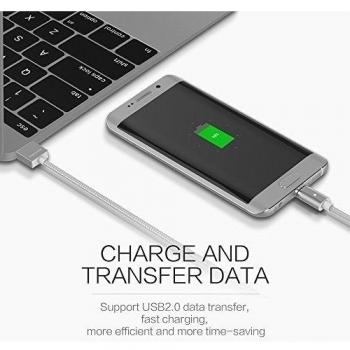 OEM cm-mapp-a1123 Cable de datos y carga magnética USB para Smartphone y Tablet Android con Conector microUSB, nailon, 1 m, Plata