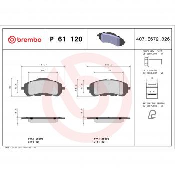 Pastillas de freno BREMBO P 61 120X