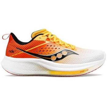 Saucony Ride 17 Men's Running Shoes - White Yellow Orange