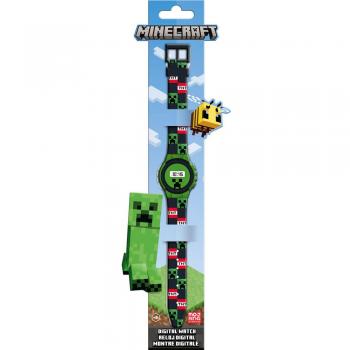 Reloj Digital Infantil Minecraft Verde y Negro