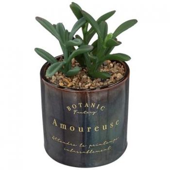Planta artificial Bota en maceta de cerámica esmaltada - Altura 10 cm - Atmosphera