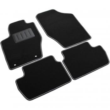 Il Tappeto Auto SPRINT03504 Alfombrilla para Coche, Negra, Antideslizante, Borde Bicolor, Talonera de Goma Reforzada