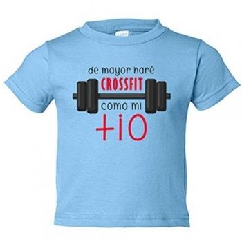 Camiseta niño De mayor haré crossfit como mi tío - Celeste, 18-24 meses