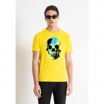 Camiseta Regular Fit con Estampado de Calavera de Limón - Antony Morato