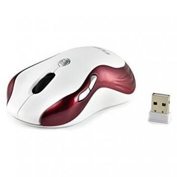 CLiPtec® rzs847 xilent 1600DPI USB inalámbrico de 2,4 GHz Silencio ratón PC/portátil Granate