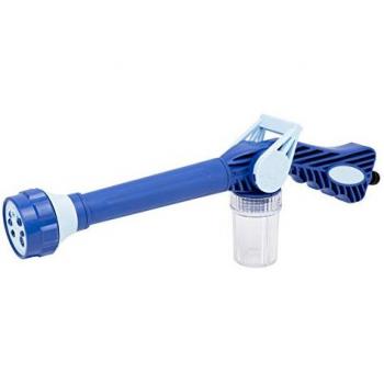 Pistola Spray Multifunción Motorkit MOT10303 con Manguera Azul y Dispensador de Jabón/Fertilizante Incorporado