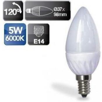 GSC Lámpara Vela LED 5W E14 6000K, Blanco