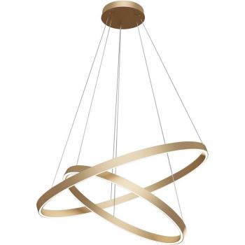 Lámpara de techo colgante LED Maytoni Rim, 840, 2 anillos, latón, diseño moderno de 2 niveles con borde integrado