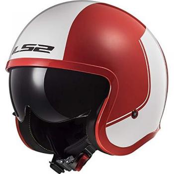LS2 OF599 SPITFIRE RIM - Casco de moto, color rojo y blanco