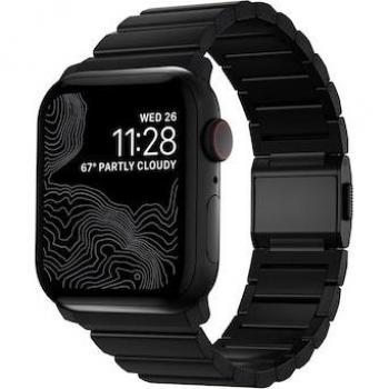 Correa de reloj Nomad de titanio ultrarresistente negra para Apple Watch (42/44/45/49 mm)
