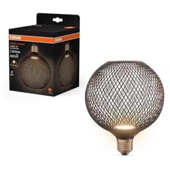 Lámpara LED Decorativa Globo Plano E27 3,5W Negro 2700K Metal