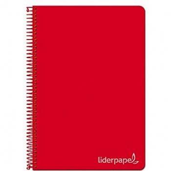 Cuaderno espiral liderpapel folio witty tapa dura 80h 75gr cuadro 4mm con margen color rojo