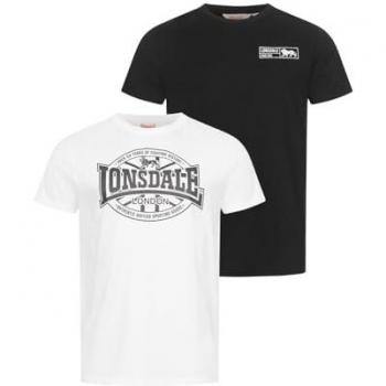 Lonsdale Clonkeen Multicolor Short Sleeve T-Shirt Set for Men - 2 Units, Size XL