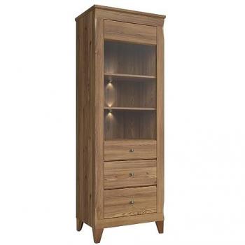 Vitrina Estratificada Beige 1 Puerta con Raya Madera