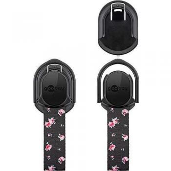 Soporte para Smartphone GOOBAY 41059 con diseño de flores (negro) y soporte para dedos. Soporte para Smartphone CELLY MOUNTVENTBK para vehículos