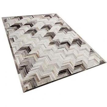 Alfombra de Piel de Vaca Gris/Marrón/Beige Arena 160 x 230 cm Arsuz