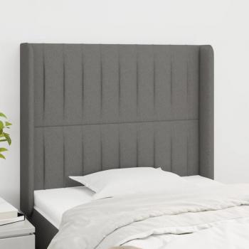 Cabecero con orejas de tela gris oscuro 93x16x118/128 cm vidaXL