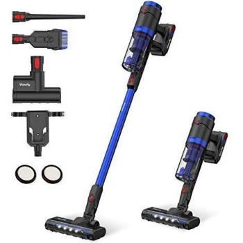 Vistefly Aspiradora sin Cable Potente 23.6kPa,250W Motor sin escobillas,batería Ion-Litio extraíble y Recargable 50 mins,Aspiradora Escoba Sin Cables