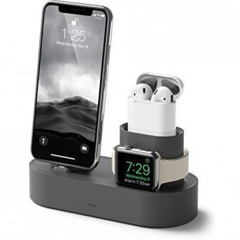 elago 3 en 1 Soporte Compatible con Apple Watch Series SE,6/5/4/3/2/1, AirPods 2/1, iPhone 11 y Todos los Modelos de iPhone [Necesario el Cable Original - NO Incluido]