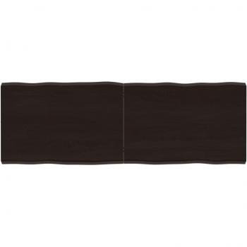 Tablero de mesa madera tratada roble borde natural marrón oscuro 120x40x(2-4)cm