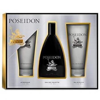 Set Perfume para Hombre POSEIDON Gold Ocean - EDT 150 ml Gel de Ducha y After Shave