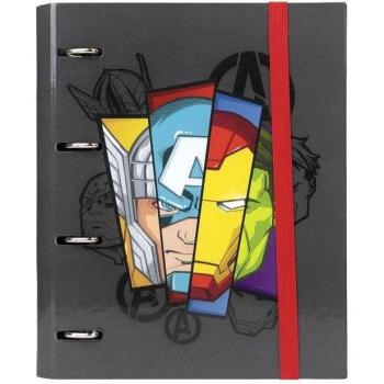 Carpeta de Anillas A4 The Avengers Negro 26 x 32 x 4 cm - Cerdá