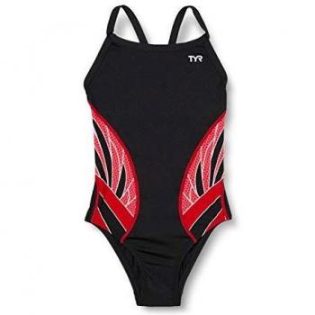 TYR - Bañador para Mujer Phoenix Splice Diamond Fit, Mujer, DPX7 002 26, Negro/Rojo, 26