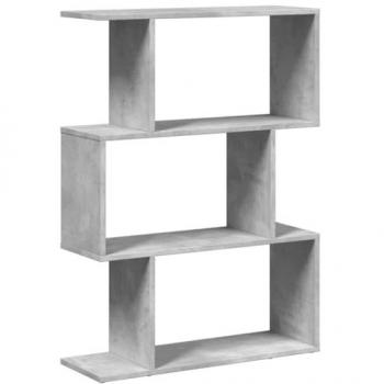 Biblioteca Partición 3 Niveles Madera Gris Hormigón 70x24x97 cm Aglomerado