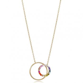 Collar Elegante Viceroy con Circonitas de Colores en Baño de Oro