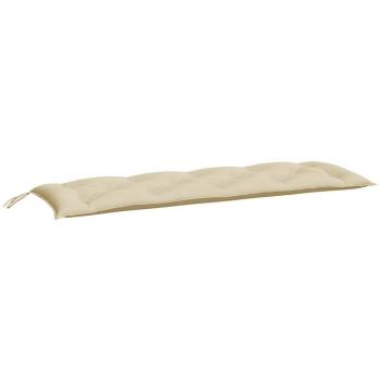 Beige Oxford Fabric Garden Bench Cushion 150x50x7 cm (59.1x19.7x2.8)