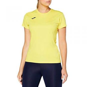 Joma Combi Woman M/C Camiseta Deportiva para Mujer de Manga Corta y Cuello Redondo, Amarillo
