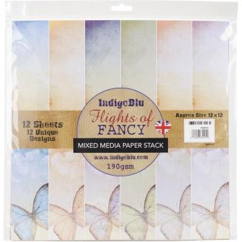 Indigoblu Paper Stack 190Gsm Cardstock 12X12-Flight Of Fancy